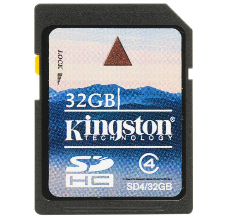 Карта памяти SDHC Kingston 32GB (SD4/32GB) Kingston - krselo-experts.ru – фото 2