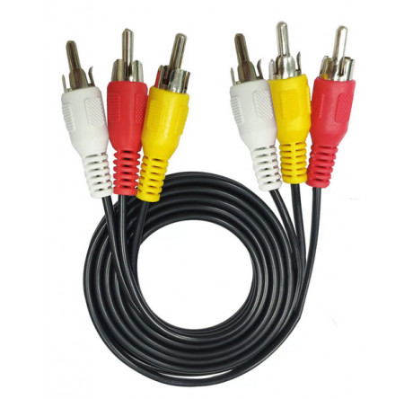 Lumax DC2130 Кабель 3RCA-3RCA 3 м (черн.) Кабель  LUMAX - krselo-experts.ru – фото 1