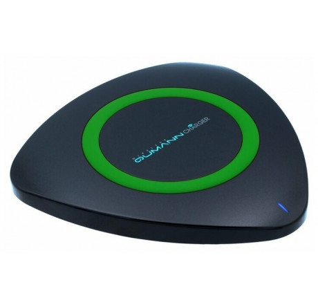 Qumann QWC-01 Wireless Delta Qi Charger Black/Green ring 50513 Беспроводное зарядное устройство  QUMANN - krselo-experts.ru – фото 1