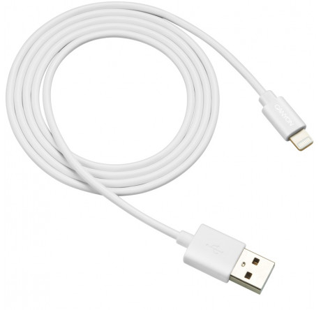 Canyon CNS-MFICAB01W Ultra-compact MFI Cable, certified by Apple, 1M length, 2.8mm , White co Кабель CANYON - krselo-experts.ru – фото 1