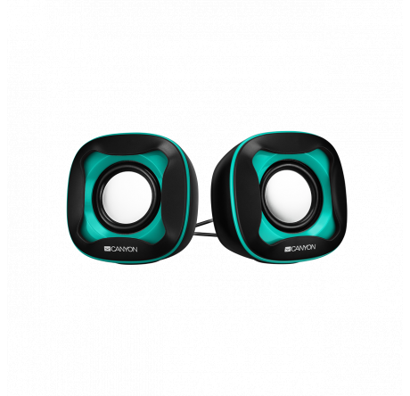 Canyon USB 2.0 Speaker black+light blue 7472C 2*3W 4 Ohm ABS 1.2m cable with USB2.0 & 3.5mm  Колонки CANYON - krselo-experts.ru – фото 1