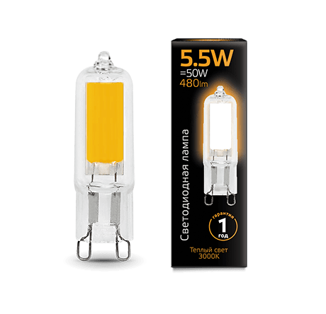 Gauss LED G9 AC220-240V 5.5W 480lm 3000K Glass 1/10/200 10780910 GAUSS - krselo-experts.ru – фото 2