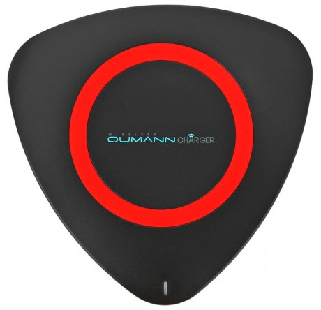 Qumann QWC-01 Wireless Delta Qi Charger Black/Red ring 50511 Беспроводное зарядное устройство  QUMANN - krselo-experts.ru – фото 1