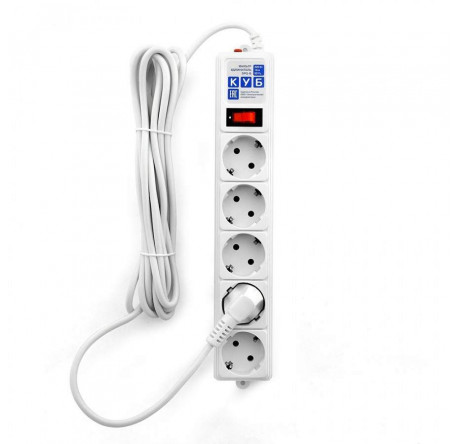 Сетевой фильтр Power Cube SPG-B-15-WHITE 5,0 м 5 розеток белый 1 Power Cube - krselo-experts.ru – фото 1