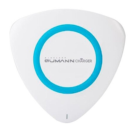 Qumann QWC-01 Wireless Delta Qi Charger White/Blue ring 50514 Беспроводное зарядное устройство  QUMANN - krselo-experts.ru – фото 1