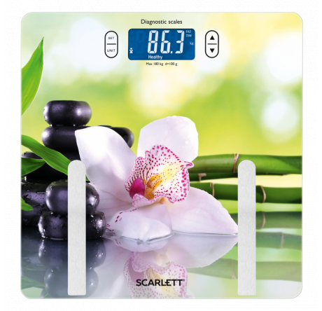 Весы напольные Scarlett SC-BS33ED10 орхидеи  Scarlett - krselo-experts.ru – фото 1
