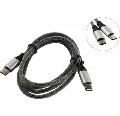 Deppa Alum USB Type-C - USB Type-C, алюминий/нейлон, USB 2.0, 3A, 1.2м, графит, Deppa 72248 Кабель  DEPPA - krselo-experts.ru – фото 1