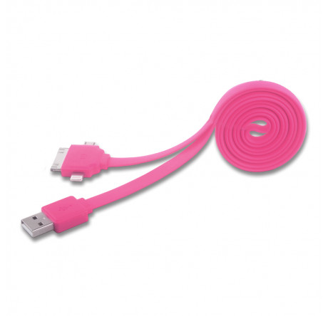 Harper CCH-401 pink Кабель USB на 3: microUSB + 30pin + Lightning; 0,3 м HARPER - krselo-experts.ru – фото 1