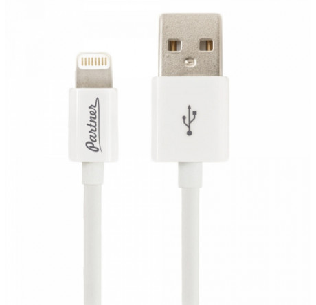 Partner MFI USB 2.0 - Apple iPhone/iPod/iPad с разъемом 8pin 1м белый ПР033368 Кабель  PARTNER - krselo-experts.ru – фото 1