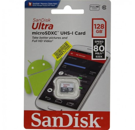 Карта памяти Sandisk microSDXC 128Gb Class10 с адаптером Sandisk - krselo-experts.ru – фото 1