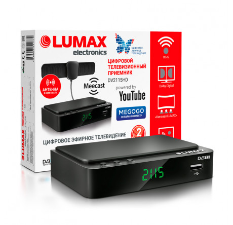 Lumax DVB-T2 DV2115HD Цифровой телевизионный приемник Тюнер  LUMAX - krselo-experts.ru – фото 1