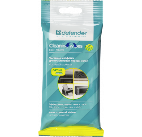 Defender CLN 30200 Optima 20 шт,пакет с подвесом для поверхностей Салфетки  Defender - krselo-experts.ru – фото 1