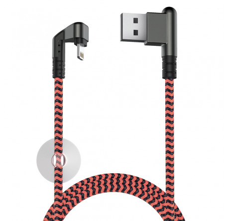 Olmio X-Game Neo USB 2.0 - Lightning, 1.2м, 2.1A, игровой, угловой USB A 038905 Кабель  OLMIO - krselo-experts.ru – фото 1