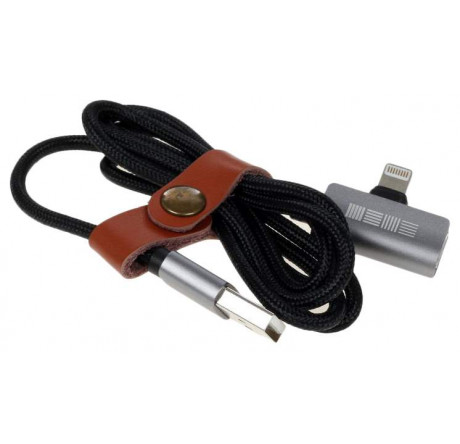 Interstep Lightning, ChargeN Listen,1м,Blck/SpG,TPE,мет.кон Кабель  INTERSTEP - krselo-experts.ru – фото 1